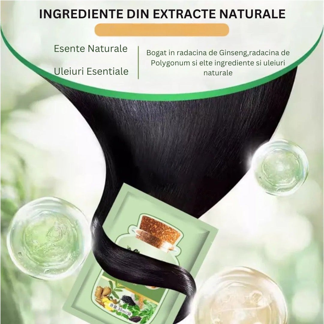 Sampon colorant pe baza de plante