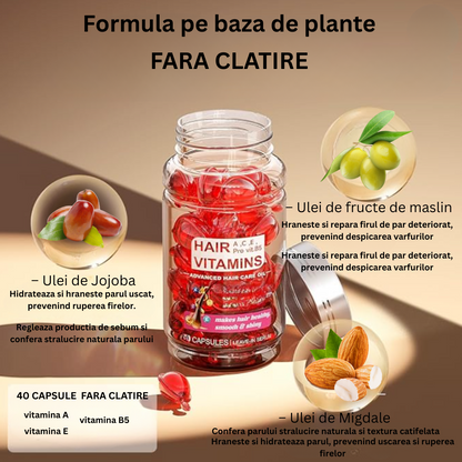 Capsule cu vitamine pentru păr – frumusețe concentrată în fiecare picătură